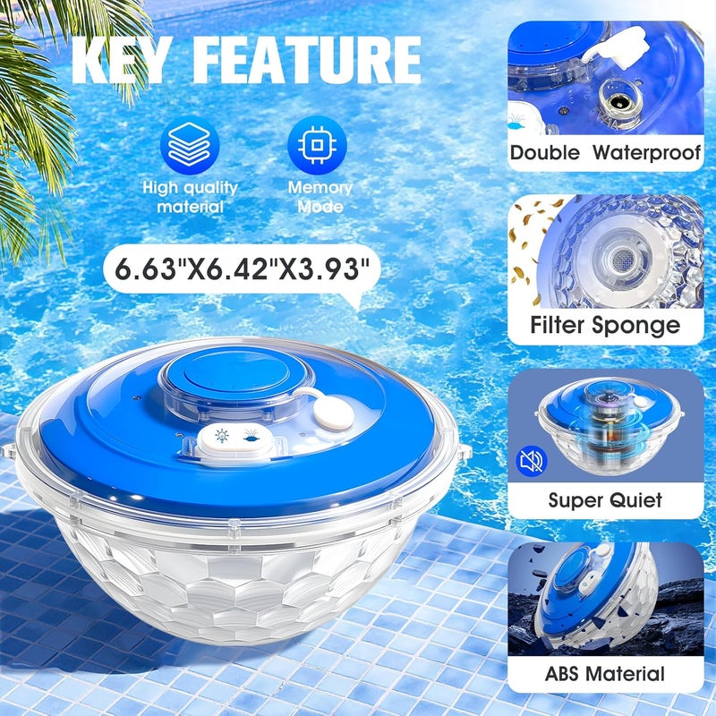 ChlorStar Upgraded Pool Fountain, Floating Pool Fountain with Lights, Above Ground Pool Water Fountains with Anchor, Swimming Pool Fountains for Inground Pool-1PC - Image 5